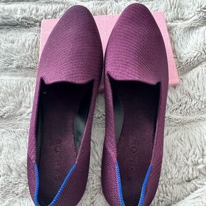 Rothy's Women's Burgundy Flats with Blue Trim